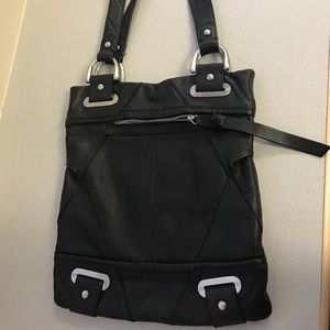 Black leather purse